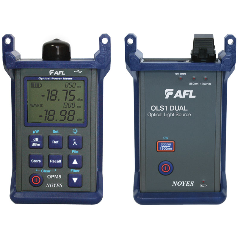 AFL Noyes OPM 1 & OLS 1 SM MM Fiber Optic Power Meter & Light Source 