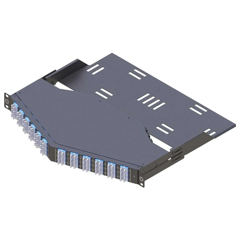 UltraSlim 1RU V-Panel BASE-8 with 144 Fibers (with Rear Manager)