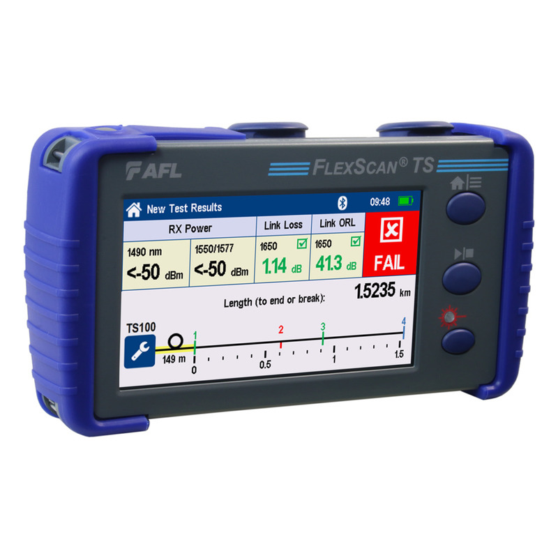 FlexScan TS100 PON Troubleshooter. Angled view.