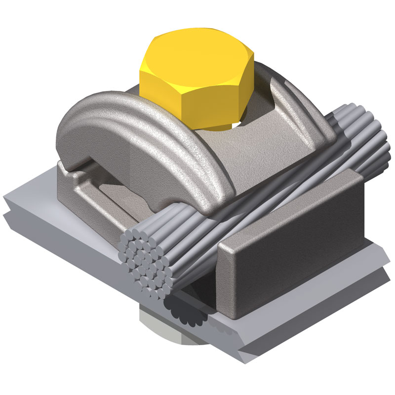 230 kV Aluminum Bolted Cable to Flat Bar Ground Clamps