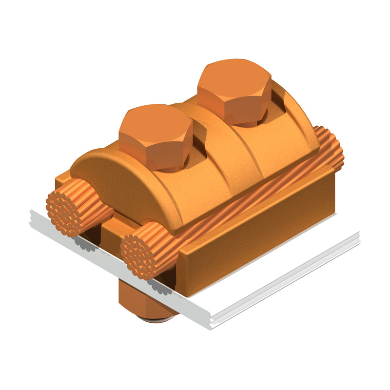 230 kV Bronze Bolted Cable Ground Clamps to Flat Bar