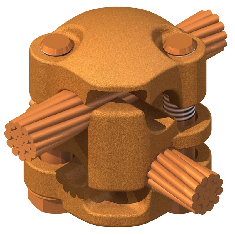 230 kV Bronze Bolted Copper Cable Cross Clamp