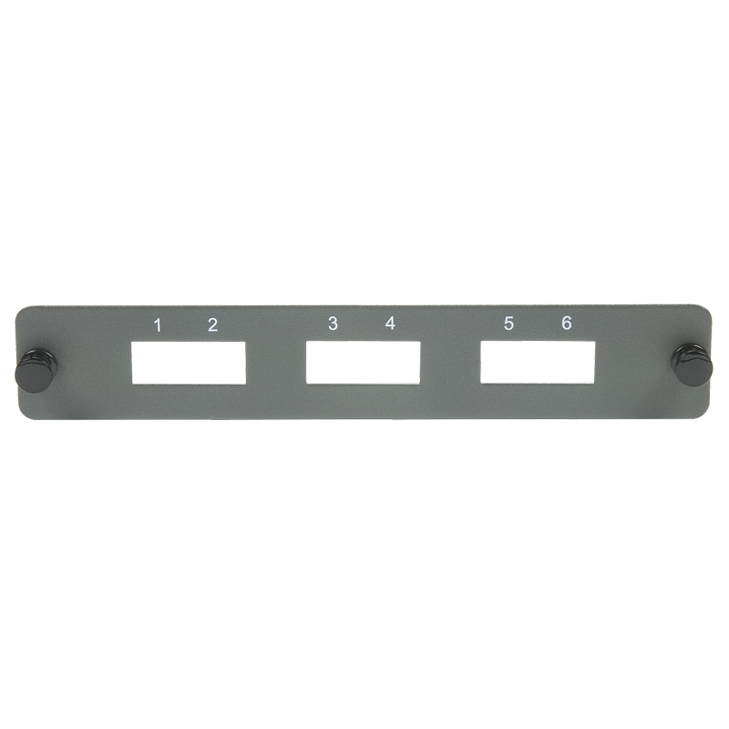 SC Duplex 3 Port Panel 1-6HP Flat