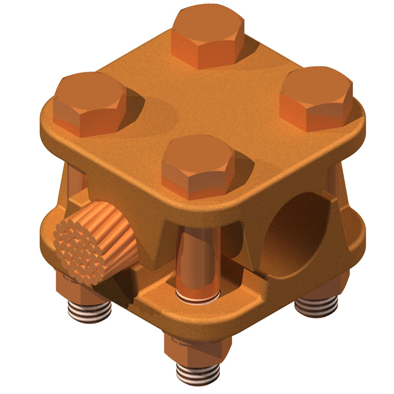 230 kV Bronze Bolted Copper Cable Bar Tap Connectors