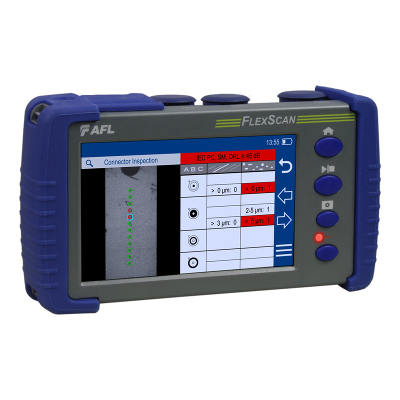 FlexScan FS300 OTDR shows MPO Inspection results
