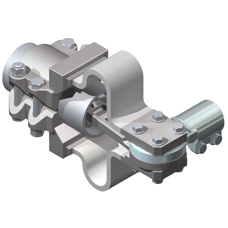 230 kV Aluminum Bolted Bus Pipe to Bronze Stud