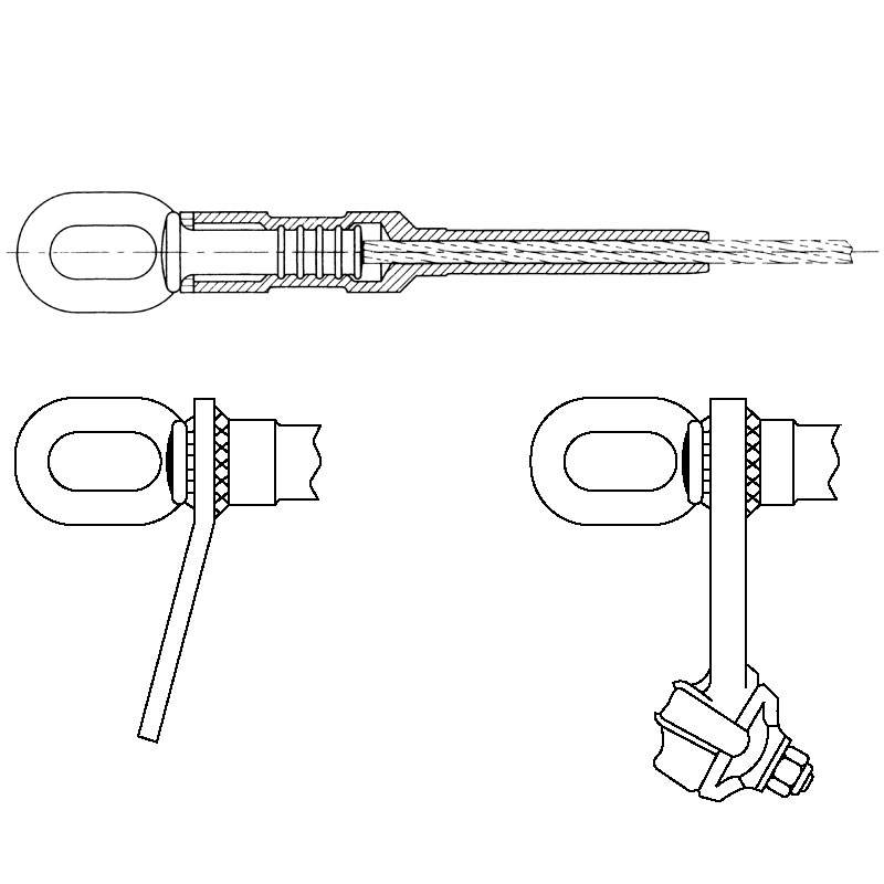 Standard Compression Dead Ends for Alumoweld� and Steel Ground Wire Conductors